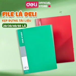 File Lá File Tài Liệu A4 20/30/40/60 Lá Deli Túi Đựng Tài Liệu Đa Năng Chống Thấm Nước Học Sinh
