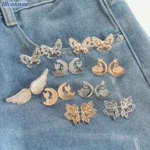 Bluelover Thời Trang Cánh Bướm Quần Nút Thắt Lưng Kẹp Có Thể Điều Chỉnh Khóa Quần Jean Có Thể Tháo Rời Bule Pin Phụ Kiện Quần Áo Mới