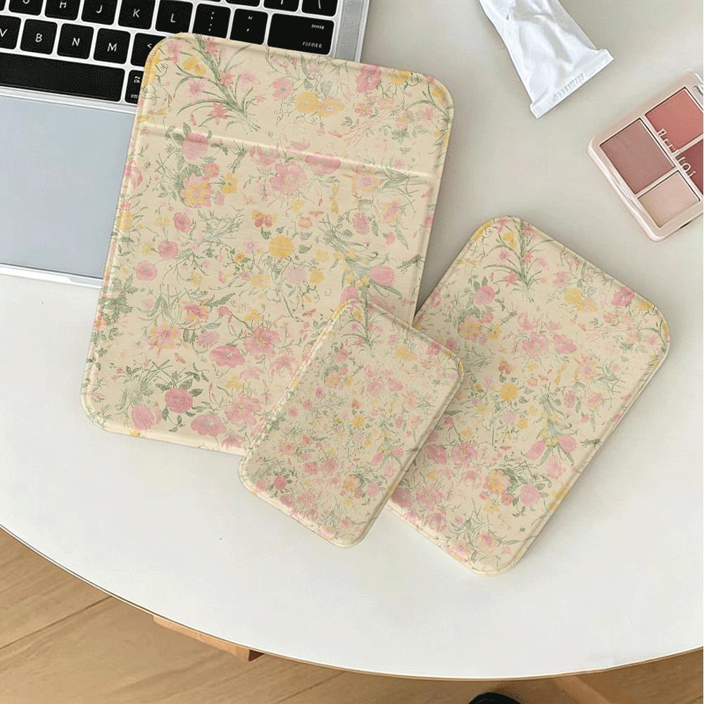 Con ợn nhỏ hai bí tócGươc Gọn Gấp Trang Điểm Mini Da PU Để Bàn Dễ Mang Đi