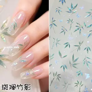 Mới Phong Cách Trung Quốc Nhiều Màu Sắc Bóng Tre Làm Móng Miếng Dán Sơn Bằng Đầu Ngón Tay Tre Rhyme Đeo Phụ Kiện Làm Móng Tay