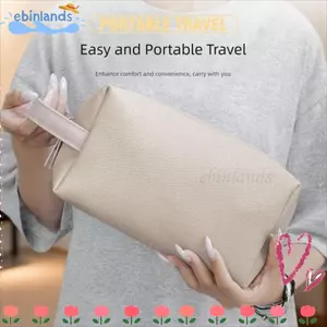 Túi trang điểm EBINLANDS, Túi đựng mỹ phẩm dung tích lớn bằng da PU, Túi đựng đồ vệ sinh di động đa chức năng chống nước Du lịch