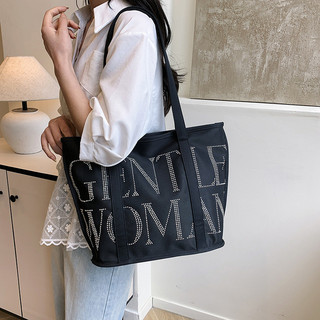 Hot gentlewoman Diamond Surface Letter Single Velvet Texture Túi đeo vai
