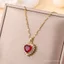 Xuyên Biên Giới Bán Chạy Phong Cách Tính Khí Đồng Kẻ Sọc Zircon Full Kim Cương Tình Yêu Vòng Cổ Ánh Sáng Sang Trọng Niche Nữ Thời Trang
