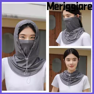 Mũ MERIGGIARE, Mũ băng lụa thoáng khí, có khăn choàng chống nắng Unisex
