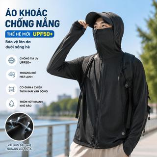 Áo chống nắng cao cấp dành cho nam giới, kiểu dáng thể thao.  Mát nhẹ, thoáng khí, Chống tia UV, Thiết kế nam tính