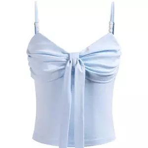 Kích thước lớn mm Pure Desire Style Bowknot Design Sense Camisole Nữ mùa hè eo hẹp thon gọn hơn trông nữ tính