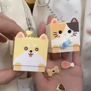 AMBU Mèo Thay Đổi Mặt, Thiết Kế Sáng Tạo Đồ Chơi Báo Chí Từ Tính Giảm Âm Thanh, Phụ Kiện Mặt Dây Chuyền Mèo Dễ Thương Vui Nhộn Trừu Tượng Đồ Chơi Hút Từ Tính Quà Tặng