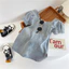 ✿ Bé Gái Hàn Quốc Denim Tay Phồng Cổ Vuông Đầm A-Line Light Wash Trẻ Em Mùa Hè Thường Ngày Jean Đầm