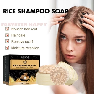 100g Gạo Chống Rụng Tóc Xà Phòng Nuôi Dưỡng Rễ Tóc Làm Sạch Sâu Dầu Gội Xà Phòng Cho Mọi Loại Tóc