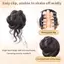 Cod tổng hợp Fluffy lộn xộn Bun Claw Clip xoăn sợi tóc mở rộng cho phụ nữ