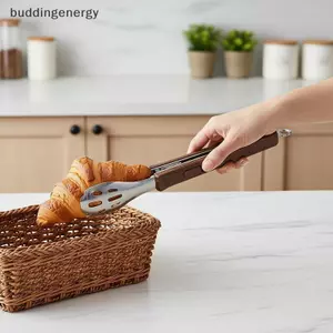 {BUDDI} Kẹp thực phẩm bằng thép không gỉ chống trượt Kẹp nấu ăn chống gỉ có thể tái sử dụng cho dã ngoại BBQ Salad Bánh mì Thịt Sử dụng nhà bếp tại nhà {buddingenergy}