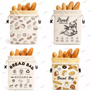 Túi đựng bánh mì sáp ong PYCOU 1, Túi đựng bánh mì giữ tươi có thể tái sử dụng 43 * 33cm, Túi đựng bánh mì phủ sáp ong dung tích lớn bằng vải Cotton cho bánh mì tự chế bột chua