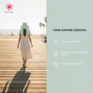 Mũ chống nắng MJnmc 1 chiếc Mũ Buet toàn mặt có khăn choàng Neprotection có thể tháo rời cho du lịch ngoài trời mới