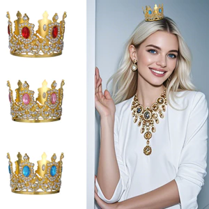 Trẻ Em Bánh Tròn Thái Quà Tặng Làm Bánh Trang Trí Sinh Nhật Hợp Kim Kim Kim Cương Giả Mũ Đội Đầu Phụ Kiện Đồ Trang Trí