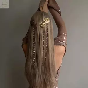 Kẹp Tóc Vỏ AWNGD, Kẹp Tóc Mỏ Vịt Tua Dài Dây Xích Đôi, Đơn Giản Bãi Biển Boho Phong Cách Giọt Nước Thiết Kế Tòn Ten Kẹp Tóc Phụ Kiện Kẹp Tóc