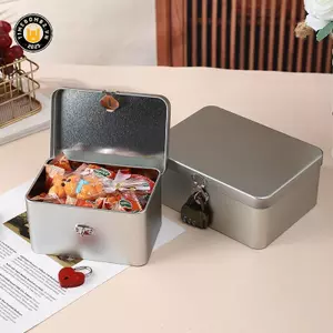 {TB & Bag} Hộp đựng thiếc có thể gập lại bằng bạc Hộp lưu trữ máy tính để bàn đa chức năng Hộp kim loại Hộp đựng đồ trang sức Hộp rỗng.