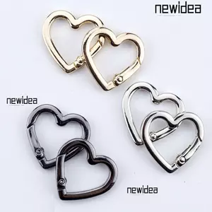 NEWIDEA 5 Khóa Vòng Lò Xo, Trái Tim Vàng Đen Bạc Carabiner, Chất Lượng Cao 22mm / 25mm Đẩy Kích Hoạt Ví Túi Xách Khóa