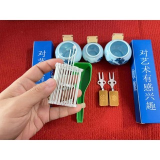 Combo Cóng cho lồng chào mào gồm 1 bộ cóng chợ +2 xiên triện+1 rọ+1xúc nhựa+2 cóng hút tàu giá rẻ