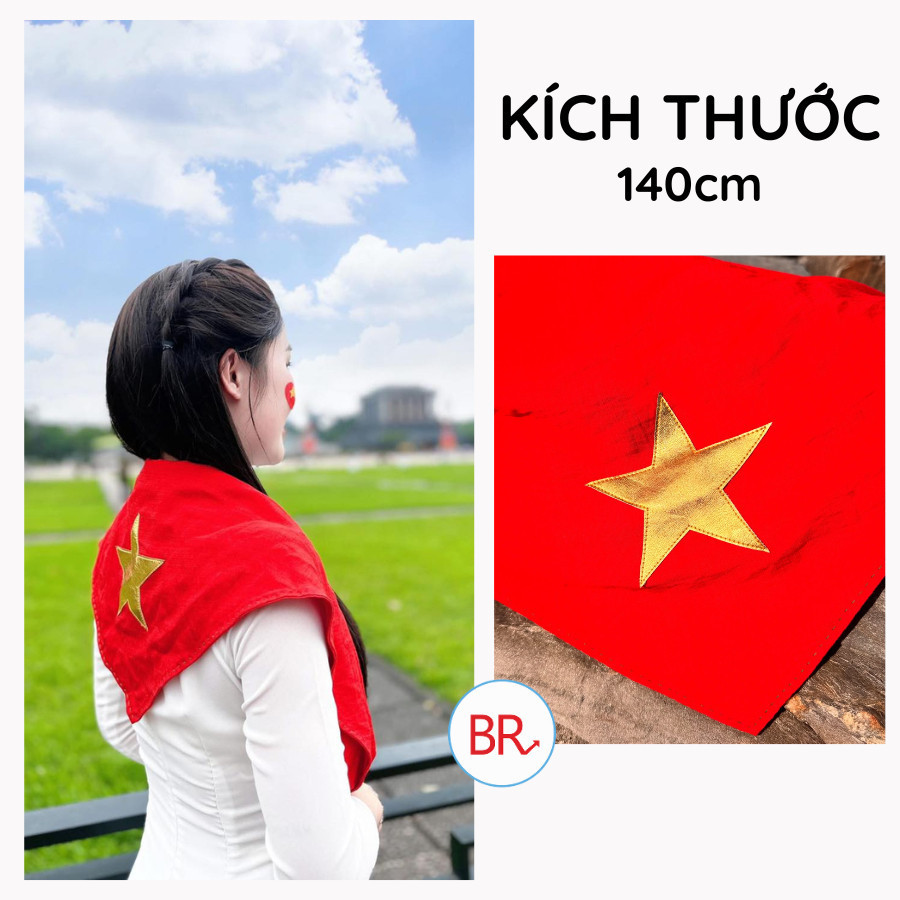 [có sẵn- hỏa tốc hcm]Khăn Quàng Đỏ Sao Vàng Nhũ 2 Lớp,Khăn Cờ Tổ Quốc,Khăn Yêu Nước Tự Hào Việt Nam, Quà Tặng Lưu Niệm