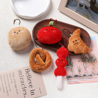 Móc Khóa Búp Bê Sang Trọng Dễ Thương, kèm Mặt Dây Chuyền Họa Tiết Thực Phẩm Trang Điểm Túi