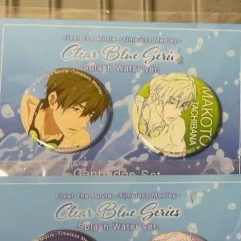 Tự do! Huy hiệu bắn nước câu lạc bộ bơi lội Iwatobi Nút ghim 58mm Bộ sưu tập Anime Free!