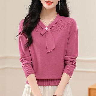 Áo len dệt kim dài tay nữ phiên bản Hàn Quốc đi lại hàng đầu thu đông ~