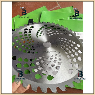 Lưỡi cắt cỏ 255mm phụ kiện lưỡi cưa tròn hợp kim lỗ cốt 25,4mm dùng cho các loại máy cắt cỏ thông dụng