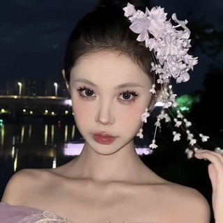 Kẹp tóc LEAFYHOME - Side Flower Hair Clip, Phong Cách Trung Quốc Sang Trọng Cho Cô Dâu
