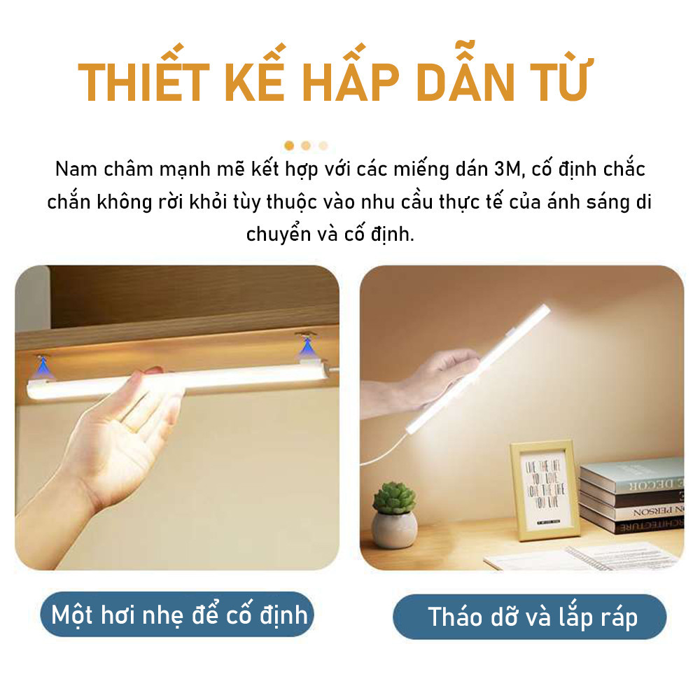 Đèn led cảm biến chuyển động đèn ngủ không dây cổng sạc usb gắn tường tủ bếp nhà vệ sinh cầu thang