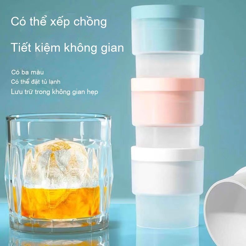 Làm Đá Hình Tròn Lớn 6CM Tiện Lợi Khuôn Silicon Làm Đá Tròn Viên Cỡ Lớn