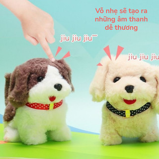 【BabyJoy】Chó Bông Biết Đi Biết Sủa Biết Kêu,Con chó sang trọng búp bê đồ chơi điện,Chó đồ chơi nhồi bông,Đồ Chơi Trẻ Em