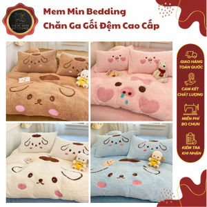 Bộ Vỏ Chăn Ga Gối Nỉ Nhung Hoạt Hình Đáng Yêu Ngộ Nghĩnh - MemMinBedding Luxury