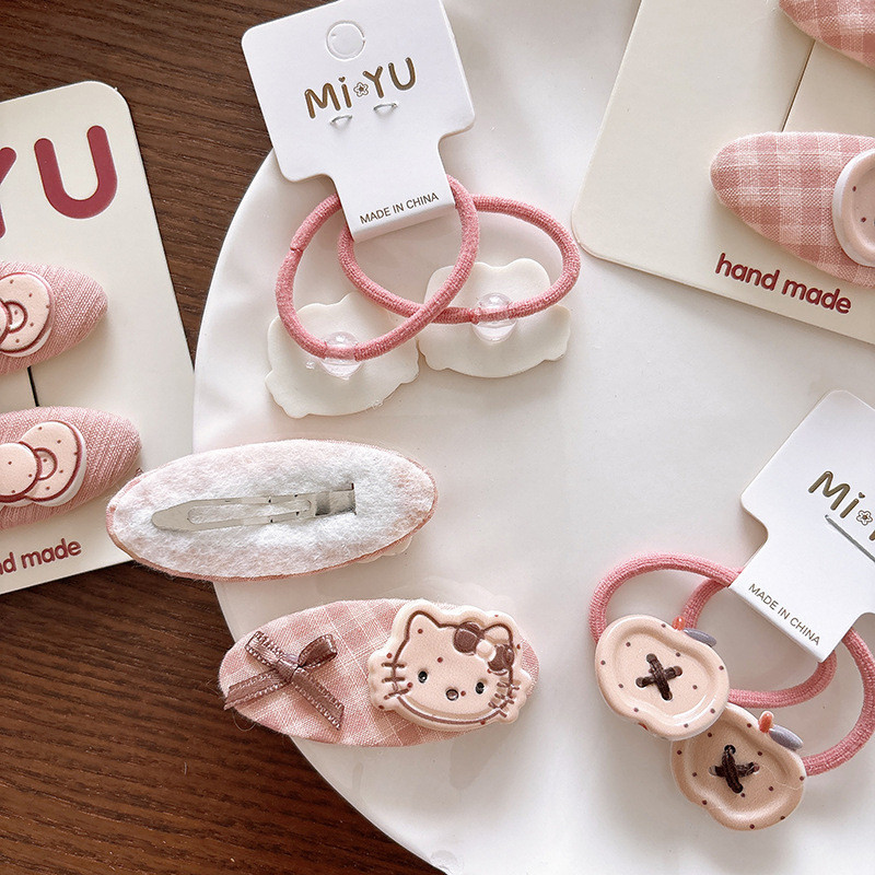 Phụ kiện tóc cho bé gái Kẹp tóc mèo màu hồng dễ thương