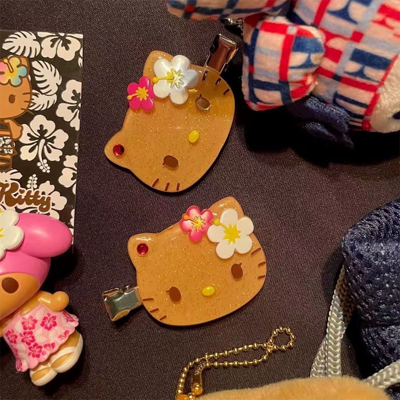 Kẹp tóc Sanrio Kulomi Mèo màu đen ngọt ngào, phù hợp cho mùa hè