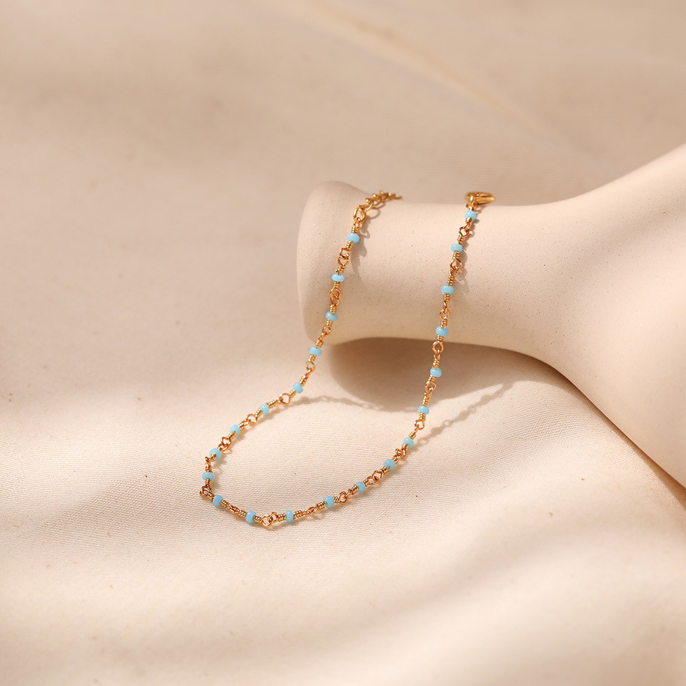 Vòng tay đính cườm đầy màu sắc dành cho nữ, Trang sức dây chuyền Boho mạ vàng để mặc mùa hè và bãi biển