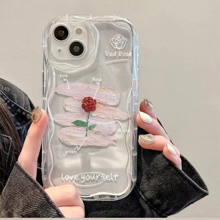 Ốp Xích Hoa Hồng Hoa Tulip Thời Trang Tương Thích Cho iPhone 14 16 15 Plus 16 15 14 Pro Max 13 Mini 13 12 Pro 16E TPU Mềm Trong Suốt Vỏ Điện Thoại