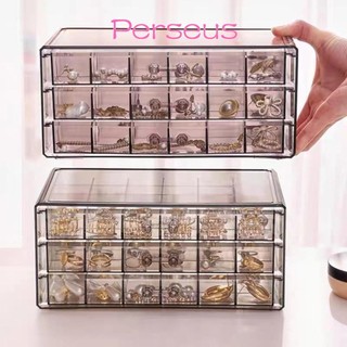 Hộp phân loại trang sức MEGOCE, Hộp trang sức trong suốt Acrylic dung tích lớn, Phong cách ngăn kéo chất lượng Hộp lưu trữ bông tai nhiều lớp Vòng cổ bông tai