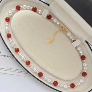 [ DAISYN ] - [ N992 ] - Vòng Cổ, Chuỗi Hạt, Dây Chuyền Ngọc Nhân Tạo Mix Đỏ Trắng Sang Trọng Cho Nữ, Phù Hợp Nhiều Dịp.