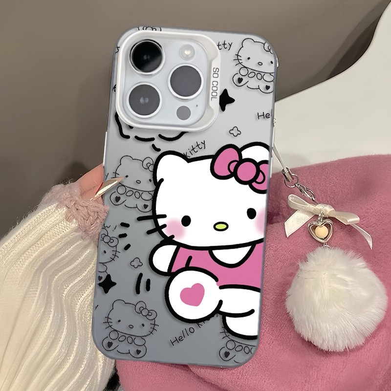 Ốp Lưng iPhone Hình Hello Kitty Đáng Yêu - Tương Thích 16/15/14/13/12/11 Pro Max, XS Max, X