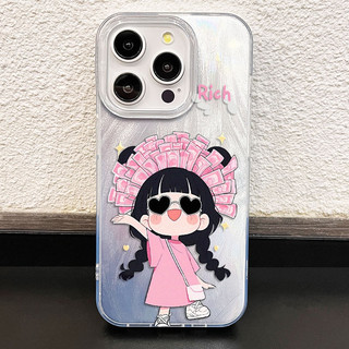 Ốp Lưng iPhone Cô Gái Phát Tài Công Nghệ IMD - Chống Vân Tay & Chống Trầy | Tương Thích iPhone 16/15/14/13/12/11 Pro Max
