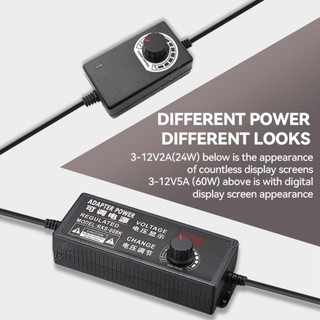 LOOKSHOW 3V-12V 24V 36V 2A 3A 5A Có Thể Điều Chỉnh AC Adapter Nguồn Biến Áp Cao Kết Nối Với DC Nữ Cá Sấu Kẹp L3R4