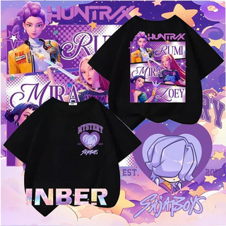 2025 Mới Kpop Demon Hunters Áo Thun Trẻ Em -Kpop Huntrix Mira, Rumi, Zoey Tay Ngắn Top Tee