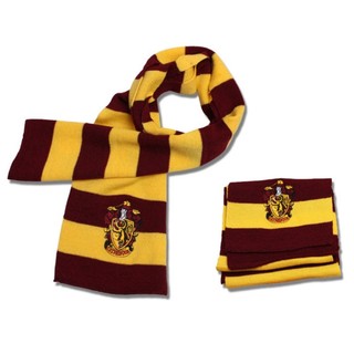 Khăn cosplay Harry Potter dệt kim logo nhà trường Hogwarts, phù hợp Giáng sinh và Halloween