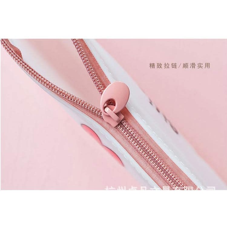 Hộp bút silicon dẻo chống nước, khóa kéo thiết kế DIY tiện lợi.