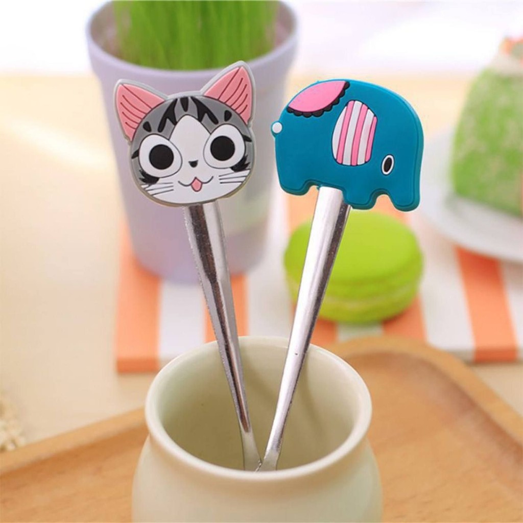 Muỗng cà phê đồ chơi nhân vật hoạt hình nhựa chất lượng cao (4 cái)