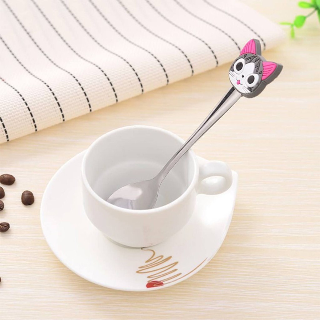 Muỗng cà phê đồ chơi nhân vật hoạt hình nhựa chất lượng cao (4 cái)