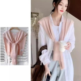 Khăn Choàng Cổ Giả Bảo Vệ Dệt Kim Mỏng, Phong Cách Hàn Quốc Màu Trơn