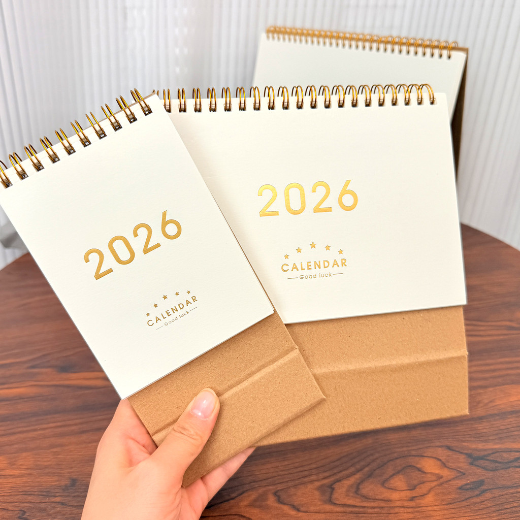 Lịch Để Bàn Tối Giản Thanh Lịch 2026 - Giấy Kraft Chất Lượng Cao Màu Trắng Ngà Sắp Xếp Lịch Cho Máy Tính Để Bàn Trang Trí Bàn Làm Việc Văn Phòng