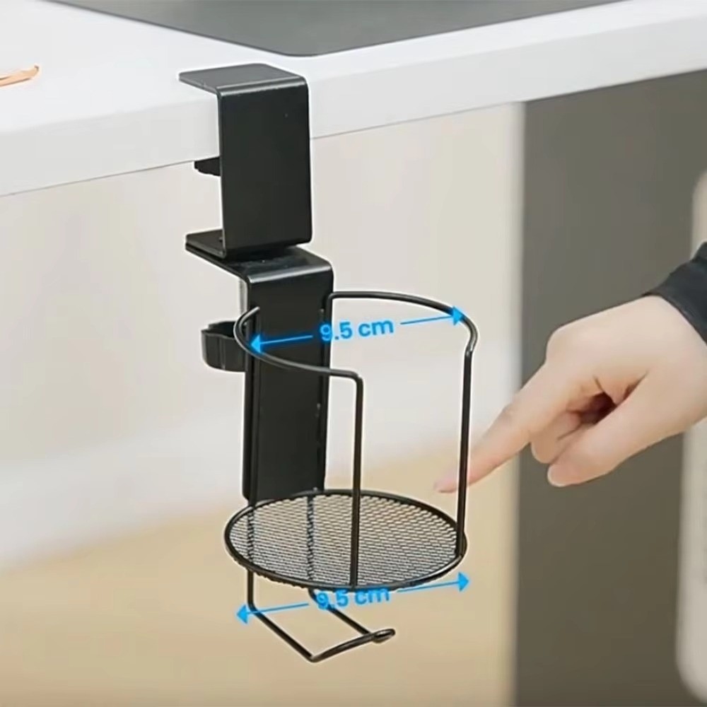 Giá đỡ móc treo tai nghe CHEESELY, Giá đỡ cốc để bàn chống nước chống tràn, Dụng cụ sắp xếp cốc Kẹp chắc chắn Chống rỉ sét 360° Xoay Để Bàn Cốc Giá Để Bàn Không Gian Làm Việc Phụ Kiện