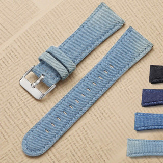 Vintage Rửa Denim Nylon Dây Đeo Đồng Hồ 22 Mm 24 Mm Cho Nữ Vải Đồng Hồ Vòng Tay Đa Năng Cổ Tay Dây Đeo Đồng Hồ Khóa Vàng